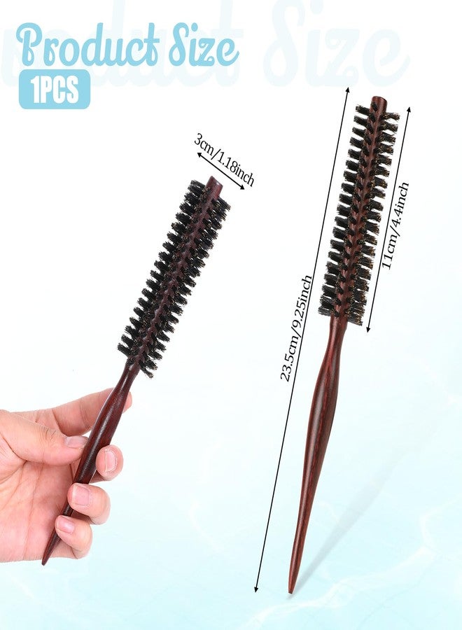 simarro Small Round Head Hair Brush, Boar Bristle Brush, Soft Natural Bristles with Wooden Handle, Suitable for Short Hairs, Fine Hairs Drying, Styling, Men's Beard Brushes, Restore Hair Shine - Image 2